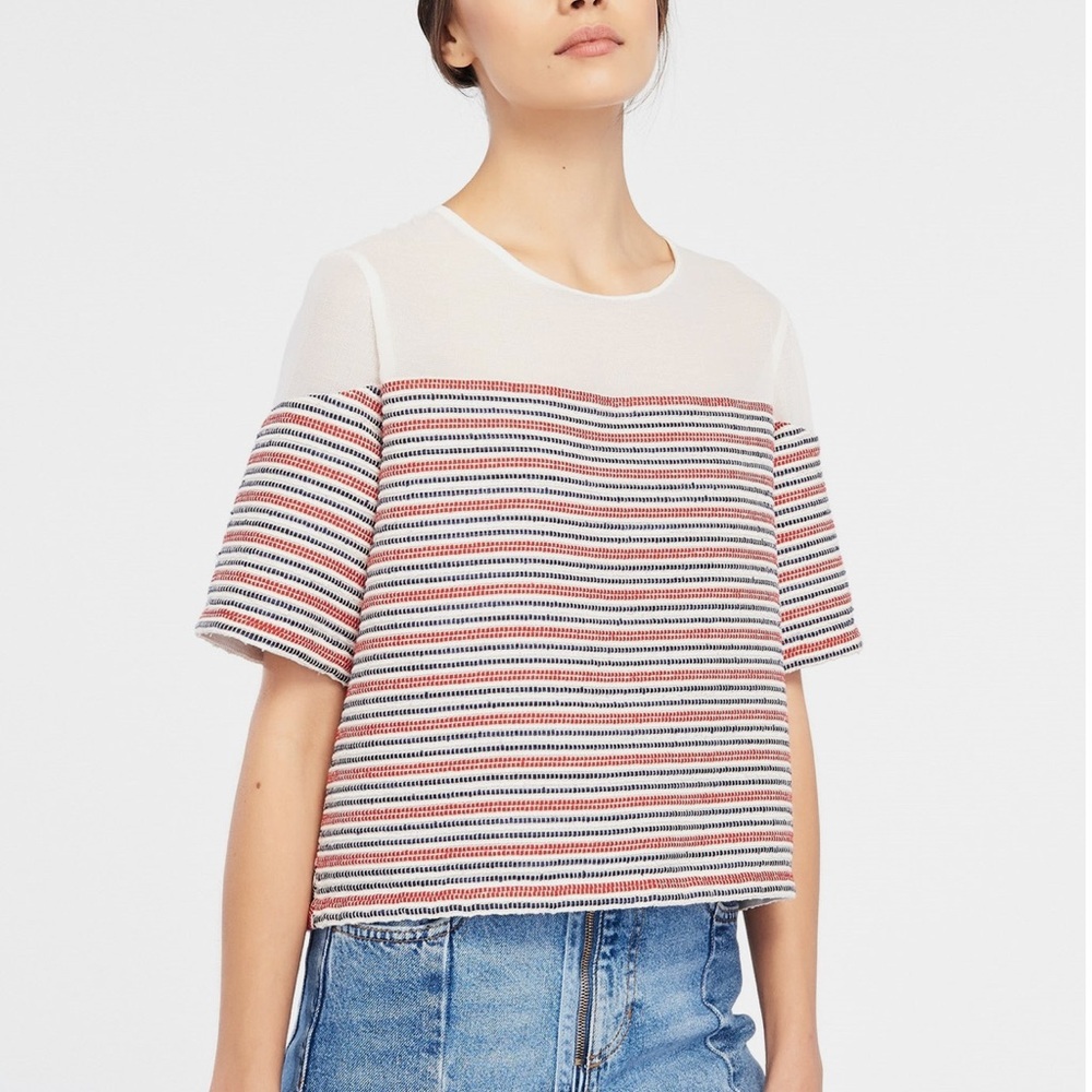 Sandro Paris Striped cropped top Size 2